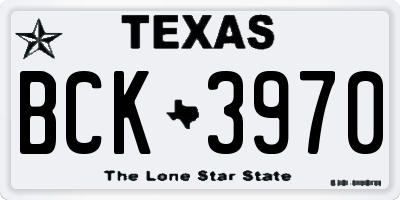 TX license plate BCK3970