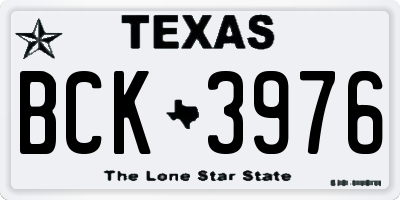 TX license plate BCK3976