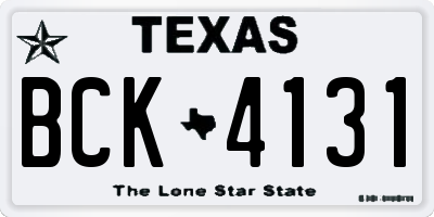 TX license plate BCK4131