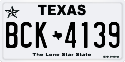 TX license plate BCK4139