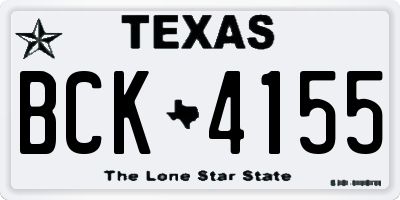 TX license plate BCK4155