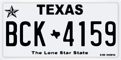 TX license plate BCK4159