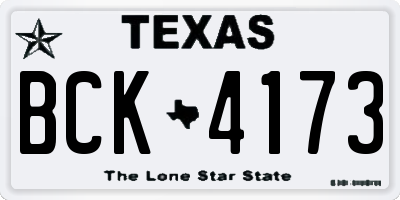 TX license plate BCK4173