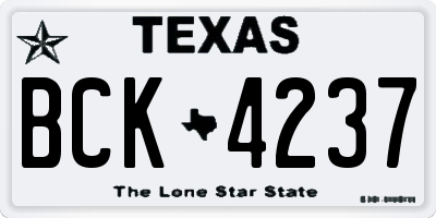 TX license plate BCK4237