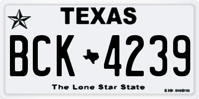 TX license plate BCK4239