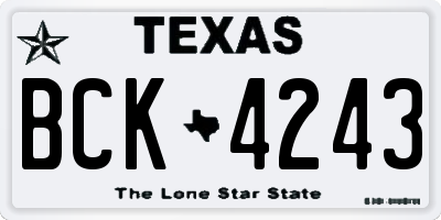 TX license plate BCK4243