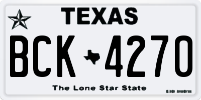 TX license plate BCK4270