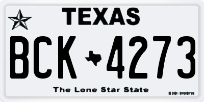 TX license plate BCK4273