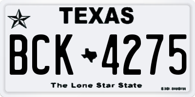 TX license plate BCK4275