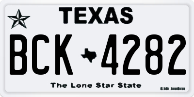 TX license plate BCK4282