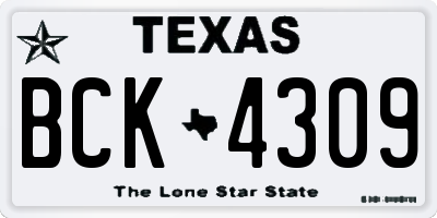 TX license plate BCK4309