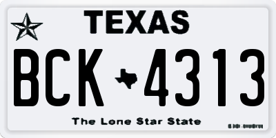 TX license plate BCK4313