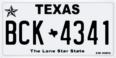 TX license plate BCK4341