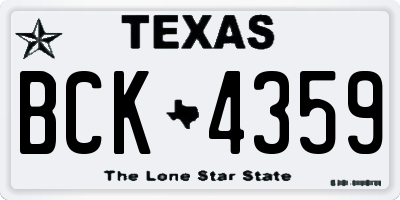 TX license plate BCK4359