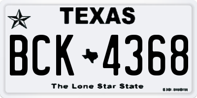 TX license plate BCK4368
