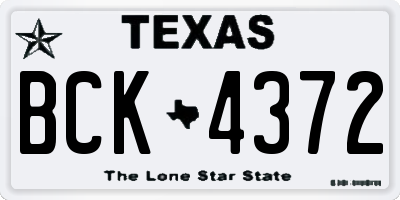 TX license plate BCK4372