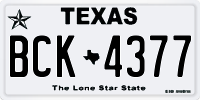 TX license plate BCK4377