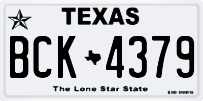 TX license plate BCK4379