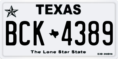 TX license plate BCK4389