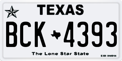 TX license plate BCK4393