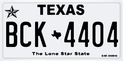 TX license plate BCK4404