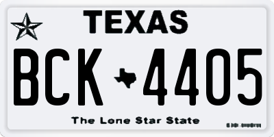 TX license plate BCK4405