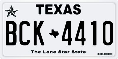 TX license plate BCK4410