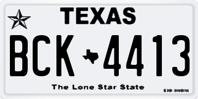 TX license plate BCK4413