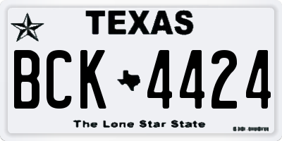 TX license plate BCK4424
