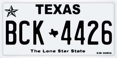 TX license plate BCK4426