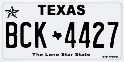 TX license plate BCK4427
