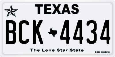 TX license plate BCK4434