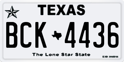 TX license plate BCK4436