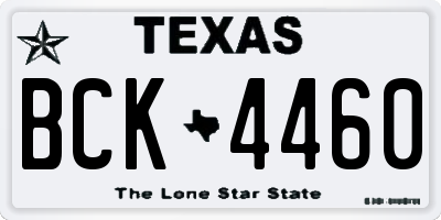 TX license plate BCK4460