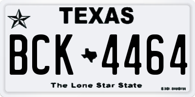 TX license plate BCK4464