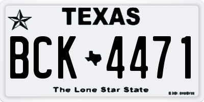 TX license plate BCK4471