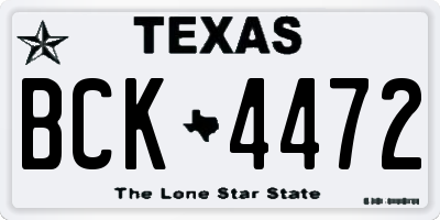 TX license plate BCK4472