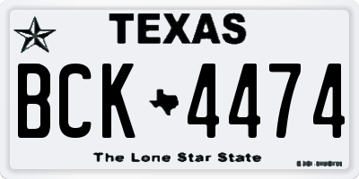 TX license plate BCK4474