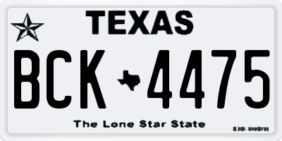 TX license plate BCK4475