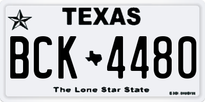 TX license plate BCK4480
