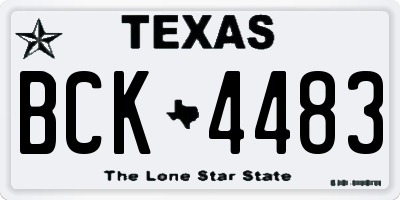 TX license plate BCK4483