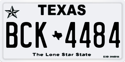 TX license plate BCK4484