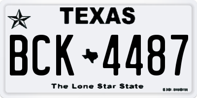 TX license plate BCK4487