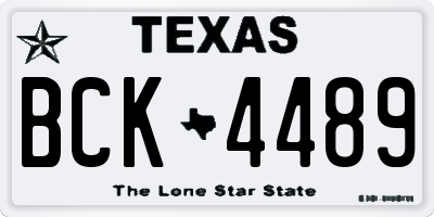 TX license plate BCK4489