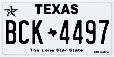 TX license plate BCK4497