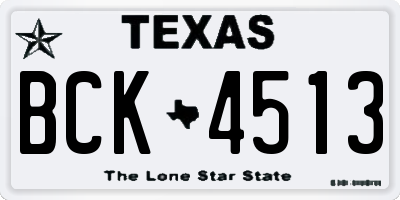 TX license plate BCK4513