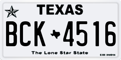 TX license plate BCK4516