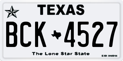 TX license plate BCK4527