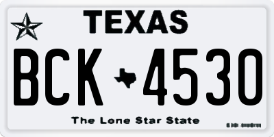 TX license plate BCK4530
