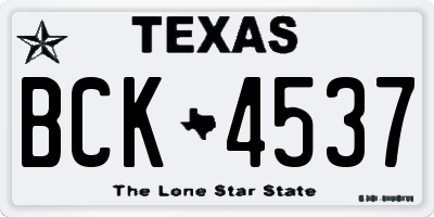 TX license plate BCK4537